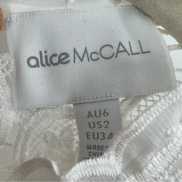 Alice McCall Diamond Veins Lace Midi Dress in White size 2